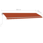 vidaXL Auvent automatique sur pied 600x300 cm Orange/marron