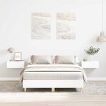 vidaXL Cadre de lit sans matelas blanc 135x190 cm bois d'ingénierie