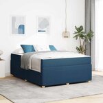 vidaXL Cadre de lit avec matelas Bleu 140 x 200 cm tissu