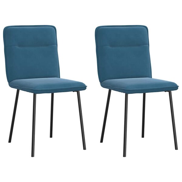 vidaXL Chaises à manger lot de 2 Bleu Velours