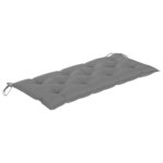 vidaXL Banc Batavia avec coussin gris 120 cm Bois de teck massif