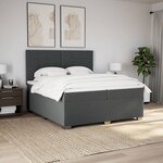 vidaXL Sommier à lattes de lit avec matelas Gris foncé 200x200cm Tissu