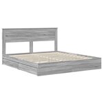 vidaXL Lit de Rangement Gris Sonoma 200 x 200 cm Bois d'ingénierie