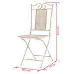 vidaXL Mobilier de bistro 3 Pièces Acier Blanc