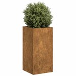 vidaXL Jardinière rouillé 40x40x80 cm acier inoxydable
