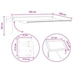 vidaXL Store rétractable manuel avec LEDs Sable