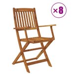 vidaXL Ensemble à manger d'extérieur pliable 9Pièces Bois d'acacia solide