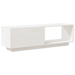 vidaXL Meuble TV Blanc 110x30x33 5 cm Bois de pin massif