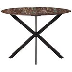 vidaXL Table à dîner Ø110x78 cm Bois de récupération massif et acier
