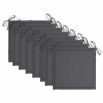 vidaXL Chaises de jardin avec coussins anthracite lot de 8 Teck massif
