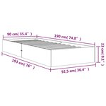 vidaXL Cadre de lit sans matelas cire marron 90x190 cm bois pin massif