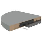 vidaXL Étagère d'angle flottante gris 35x35x3 8 cm MDF