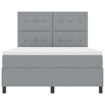 vidaXL Lit à sommier avec matelas Gris Clair 140x200 cm Tissu