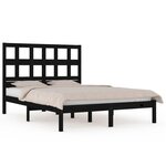 vidaXL Cadre de lit sans matelas noir 200x200 cm bois massif de pin