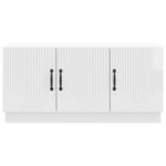 vidaXL Meuble TV Blanc brillant 99 x 34 5 x 47 cm Bois d'ingénierie
