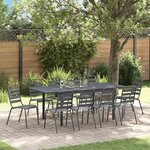 vidaXL Ensemble de salle à manger pour jardin 11 Pièces Anthracite Acier
