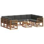vidaXL Ensemble de canapés d'extérieur 10 pc Naturel et Anthracite