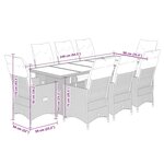 vidaXL Ensemble de bistro de jardin 9 Pièces coussins gris poly rotin
