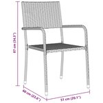 vidaXL Ensemble de salle à manger pour jardin 5 Pièces Gris Poly rotin