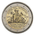 2 euros commémorative Vatican 2024 - Saint Thomas d'Aquin en coffret BU.