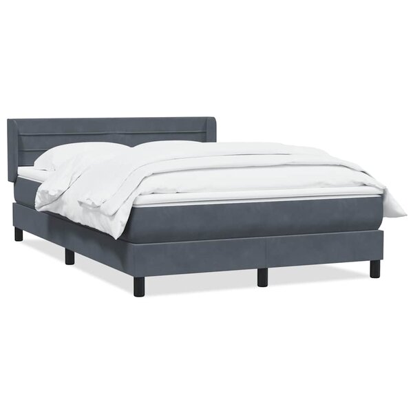 vidaXL Sommier à lattes de lit et matelas gris foncé 140x210cm velours