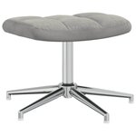 vidaXL Chaise de relaxation avec tabouret Gris clair Velours