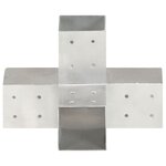 vidaXL Connecteur de poteau Forme en X Métal galvanisé 81x81 mm