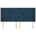 vidaXL Tête de lit avec oreilles Bleu foncé 183x16x118/128 cm Velours