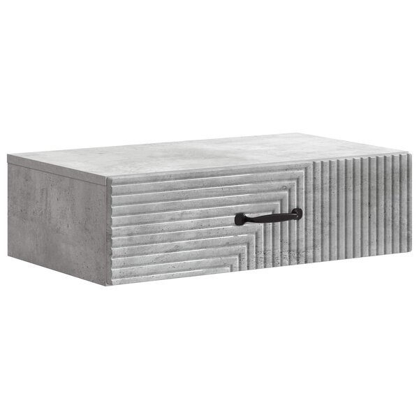 vidaXL Table d'appoint murale Gris béton 59 x 34 5 x 17 cm