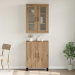 vidaXL Haut Armoire Montage mural chêne artisanal 69 5 x 34 x 90 cm