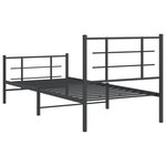 vidaXL Cadre de lit métal avec tête de lit/pied de lit noir 90x200 cm
