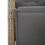 vidaXL Ensemble à manger de jardin et coussins 7 Pièces beige poly rotin