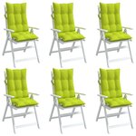 vidaXL Coussins de chaise à dossier haut lot de 6 vert vif