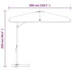 vidaXL Parasol d'extérieur avec mât en acier 300 cm blanc sable