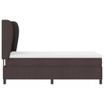 vidaXL Lit à ressorts avec matelas Marron foncé 90 x 190 cm tissu