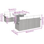 vidaXL 7 pièces d'ensemble de canapé de jardin avec coussins noir en poly rotin