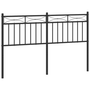 vidaXL Tête de lit métal noir 135 cm