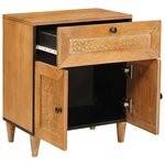 vidaXL Table de chevet avec tiroir Marron clair 50 x 33 x 60 cm