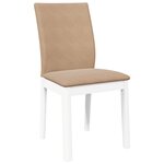 vidaXL Chaises à manger coussins 2 Pièces blanc bois massif caoutchouc