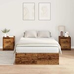 vidaXL Cadre de lit avec rangement Bois Ancien 120 x 200 cm
