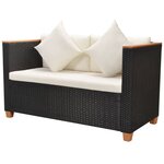 vidaXL Salon de jardin 5 Pièces avec coussins résine tressée noir