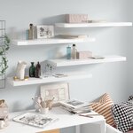 vidaXL Étagère murale flottante 4 Pièces Blanc brillant 90x23 5x3 8cm MDF