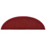 vidaXL Tapis d'escalier 10 pièces 56 x 17 x 3 cm Rouge Demi-rond