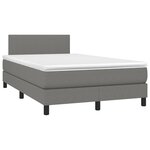 vidaXL Sommier à lattes de lit et matelas et LED Gris foncé 120x200 cm