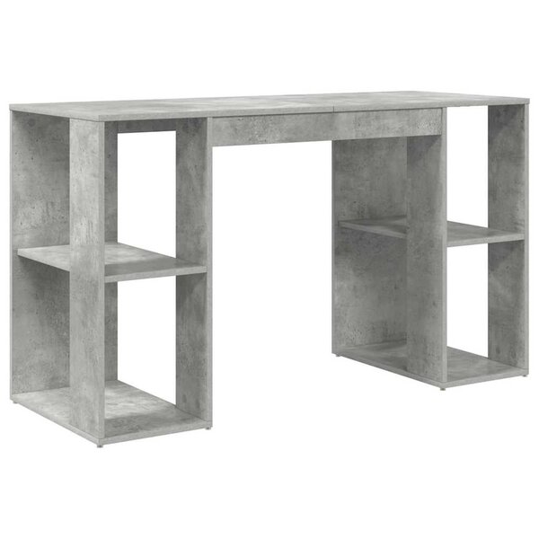 vidaXL Bureau Gris béton 130 x 50.5 x 75 cm Bois d'ingénierie