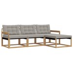 vidaXL Ensemble de canapés d'extérieur 4 pc Blanc et gris clair