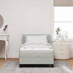 Lit à ressort vidaXL avec matelas Gris clair 90x190 cm Velours