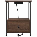 vidaXL Cabinet de chevet Chêne brun 42 x 41 x 56 cm Bois d'ingénierie