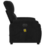vidaXL Fauteuil inclinable de massage électrique noir tissu microfibre