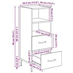 vidaXL Buffet Bois ancien 34 x 34 5 x 90 cm Bois d'ingénierie